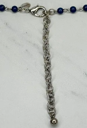 Chicos Blue Beaded Silver Tone Long Necklace 43" ✨ thumbnail 3