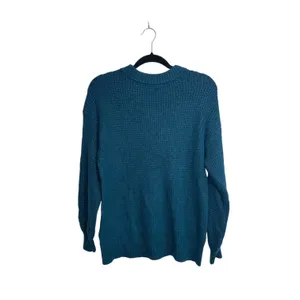 American Eagle Cloudspun Oversized Sweater Dark Teal Waffle Knit thumbnail 5