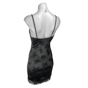 Urban Outfitters MOTEL Coti Black Floral Lace Silk Satin Cami Camisole Bodycon Tank Dress Size XS thumbnail 2