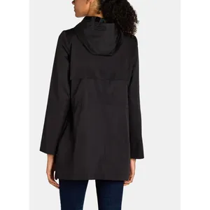 Time and Tru Womens Jacket Sz L Black Hooded Lightweight Anorak Full Zip Outdoor thumbnail 4