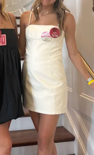 White Leather Dress Revolve thumbnail 2