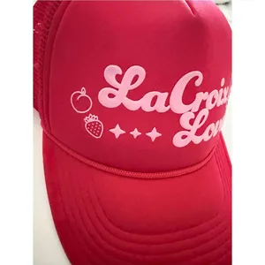 LaCroix Lover Red Pink Trucker Hat Coquette Y2K Mesh Snapback Cap Adjustable thumbnail 6