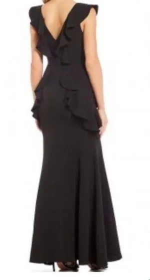 Gianni Bini nwt black ruffle maxi formal dress XS 0 thumbnail 1