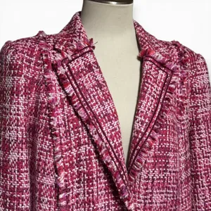 Lane Bryant Wool Blend Blazer Jacket Pink Fringe 22 thumbnail 2
