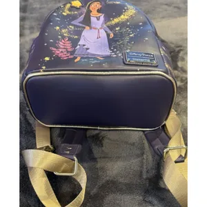 NWOT Disney Parks Wish Movie Loungefly Backpack Purple Gold Asha Star, Asha thumbnail 2