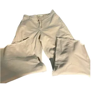 OAT New York Wide Leg Raw Hem Jeans Cream Off-White Tan Size 8/29 thumbnail 1