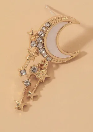 Gold Moon Dangle Earrings thumbnail 3