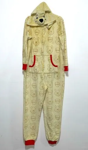 Disney Winnie the Pooh adult woman teenager onesie size SMALL (4-6) zip up thumbnail 1
