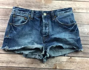 Free People Button Fly Denim Shorts thumbnail 1