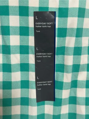 All in Motion Everyday Soft Halter Tank Top — Green Plaid — Size L thumbnail 9