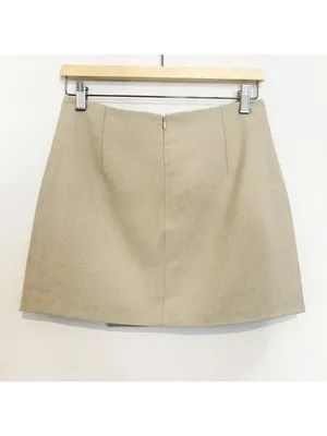White Fox On‎ The List Skirt Small Beige Faux Cargo Mini Slit Baddie Vegas Party thumbnail 9