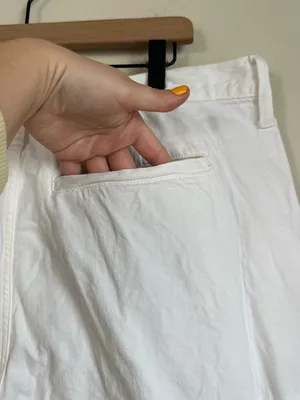 Madewell White Baggy Straight Wide Leg Jeans thumbnail 9