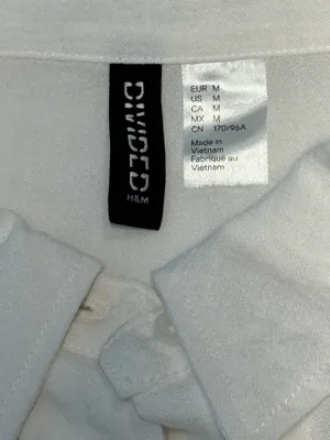 H&M Divided White Short Sleeve Button-Front Utility Crop Shirt thumbnail 8