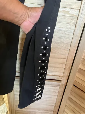 Ethyl Classic Black Studded Pocket Jeans 6 thumbnail 5