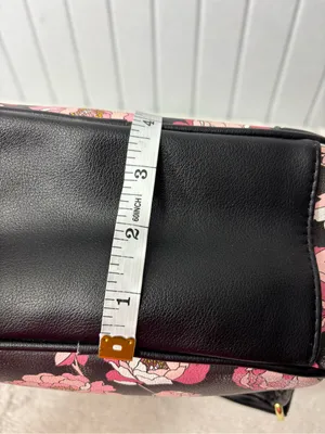 Juicy Couture‎ Black Floral Mini Backpack with Pink Blooms thumbnail 8
