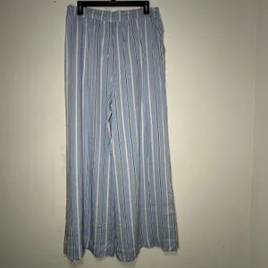Rae Mode Blue White Striped Wide Leg Pants High Rise Rayon P6517 Womens‎ Large thumbnail 2
