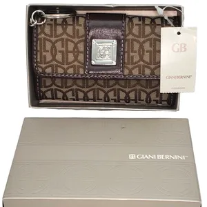 Giani Bernini Block Signature Womens Small Wallet Brown 4.5" thumbnail 2