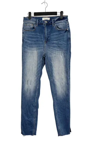 Risen Jeans Medium Wash Raw Hem Cropped Jeans RDP1437 Women's Size 5/27 thumbnail 1
