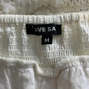 Anthropologie Love Sam Top Blouse Off the Shoulder Tassel Fringe‎ Size Medium thumbnail 11