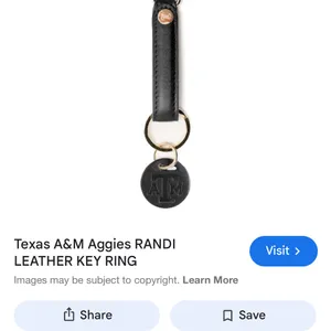 New Black Leather Key Chain Holder Texas A&M thumbnail 2