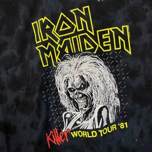 Iron Maiden Killers World Tour 81 Tie Dye Tshirt size Medium thumbnail 2
