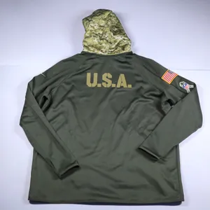 Nike Dri-Fit Denver Broncos Hoodie Women 2XL Green Salute Service Camo NFL 2018 thumbnail 3