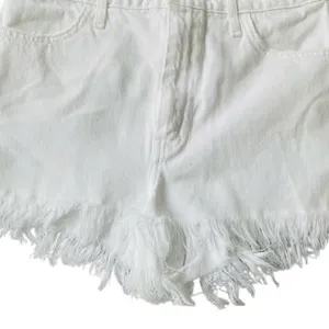Show Me Your Mumu White Denim Distressed Frayed Hem Women Shorts thumbnail 2