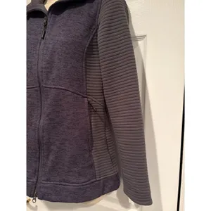 The North Face Womens XS Gray Moto Ribbed Full Zip Jacket Fleece Hoodie thumbnail 5