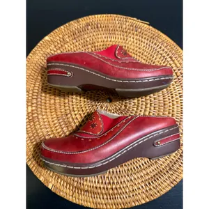 Spring Step LArtiste Chino-R Red Leather Floral Clogs Mules Womens 36 thumbnail 5