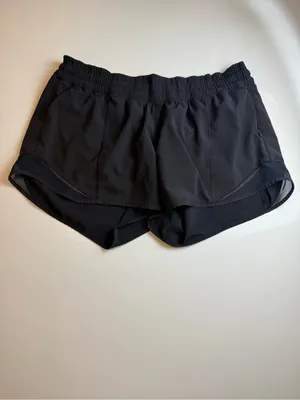 Lululemon Speed Running Shorts‎ Black Lined Athletic Gym Yoga Women Size 8 thumbnail 2