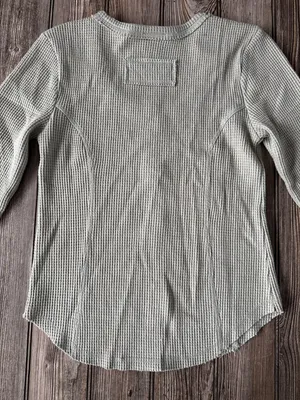 Very j thermal Sage Ribbed snap Button-Down Shirt waffle knit stretch soft NEW thumbnail 5