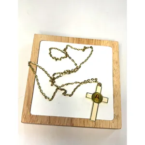 Vintage Gold-Tone Jesus Cross Pendant Necklace thumbnail 2