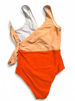 Cupshe Two-Tone Orange Tie-Side One-Piece Swimsuit Sz XS thumbnail 5