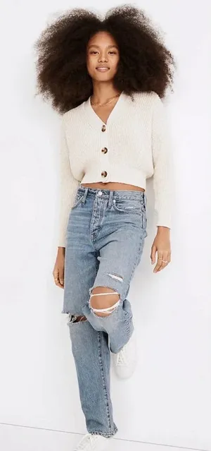 Madewell The Dadjean Destroyed‎ Edition Jeans Dustin Wash Size 27 thumbnail 1