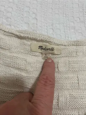 Madewell Sleeveless V-Neck Cropped Tank Top Vest in Creamy White Sz L thumbnail 6