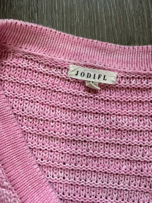 JODIFL Pink Ribbed Knit Button-Front Cardigan thumbnail 6