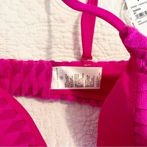 NWT Good American Pink Jacquard Bikini Top Demi Cup Size 3 Large L thumbnail 4