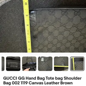 Gucci Black Tote Hand Bag with Iconic GG Design thumbnail 12
