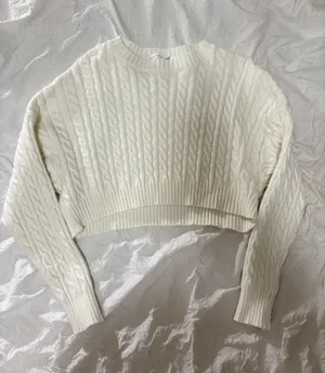 Altar'd State Sweater Cropped White thumbnail 1