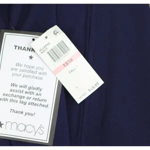 NWT B. Darlin Sleeve Mockneck Fit Flare Faux Pocket Mini Dress Navy Blue 13/14 thumbnail 7