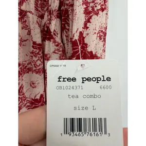 Free People Mini Dress These Dreams L Red Tea Floral Pleated Ruffle Cottagecore thumbnail 7