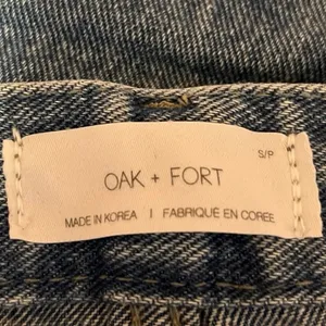 Oak + Fort Blue 100% Cotton High Rise Light Wash Cropped Wide Leg Jeans Size S thumbnail 4