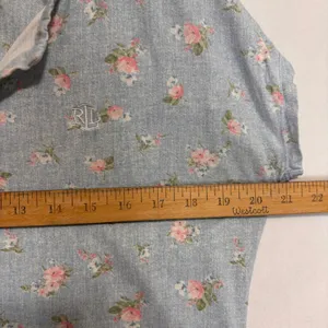 Lauren Ralph Lauren Sleep Top Womens S Blue Floral Short Sleeve Cotton Lounge thumbnail 4