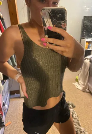 Green knit Crop Top Size L thumbnail 2