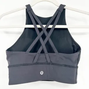 Lululemon Womens High Neck Long Line Strappy Back‎ Workout Energy Bra Size 4 thumbnail 7