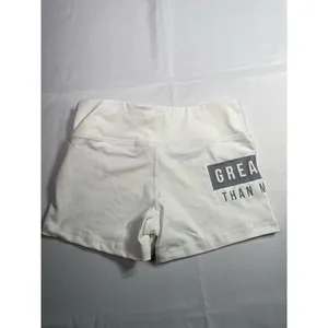 Greater‎ Than My PR Workout Performance Stretch Shorts Cream 23" Waist thumbnail 4