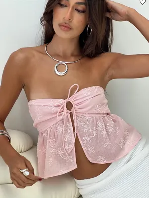 Princess Polly Rosenberg Strapless Top Pink thumbnail 1