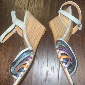 Free People Golden Hour Silver Wedge Sandals 36 / 6 thumbnail 3