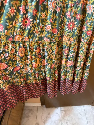 Natural Life green & red floral bird print maxi dress thumbnail 4