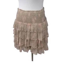 Chan Luu tan floral ruffle skirt size medium thumbnail 7